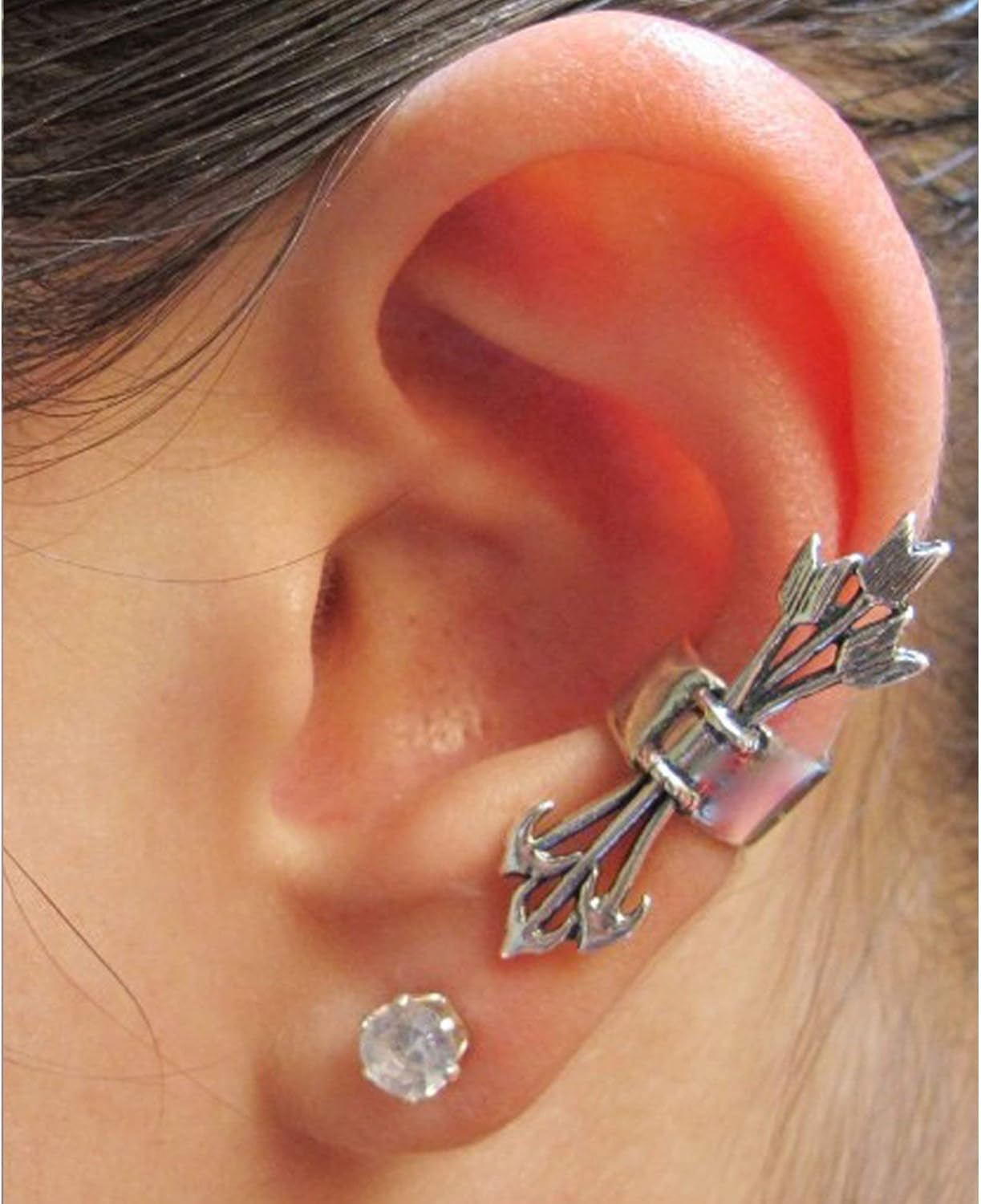 Silver Quiver and Arrows Ear Cuff Arrow Earring Jewelry