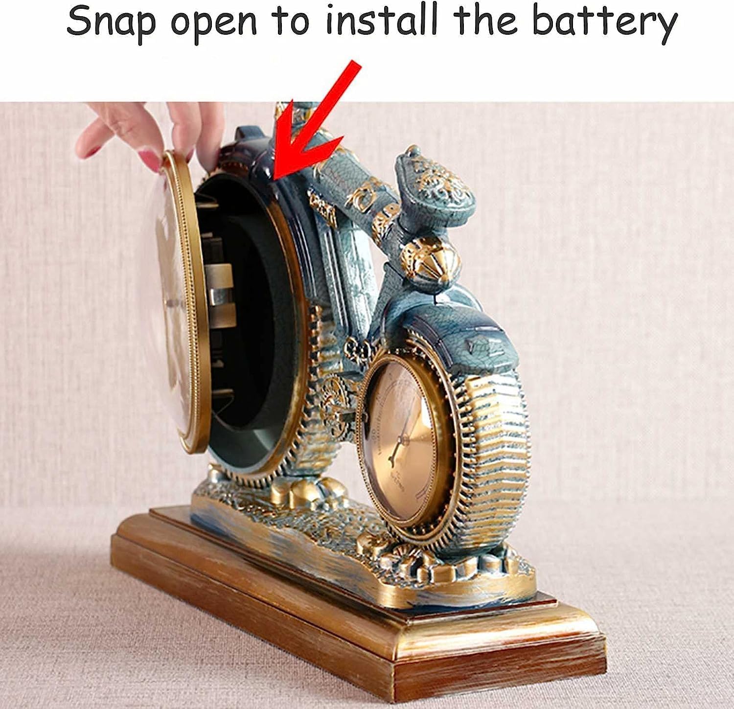 Mantel Clocks, Home Living Room Clock Desk Clock Desktop European Retro Personality Creative Ornament Clock Mute Quartz Clock Table Clock (White)