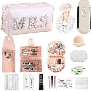 Wedding Day Emergency Kit, Bridal Emergency Kit for Wedding Day Items, Wedding Day Essential for Bride Bridesmaid, Wedding Survival Set with Makeup Bag