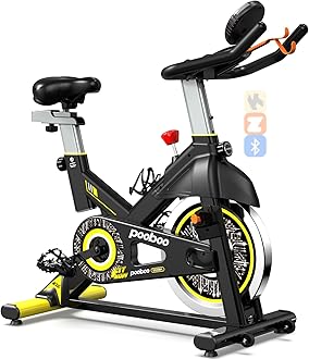 pooboo Indoor Cycling Bike, Belt Drive Indoor Exercise Bike,Stationary Bike LCD Display for Home Cardio Workout Bike Training