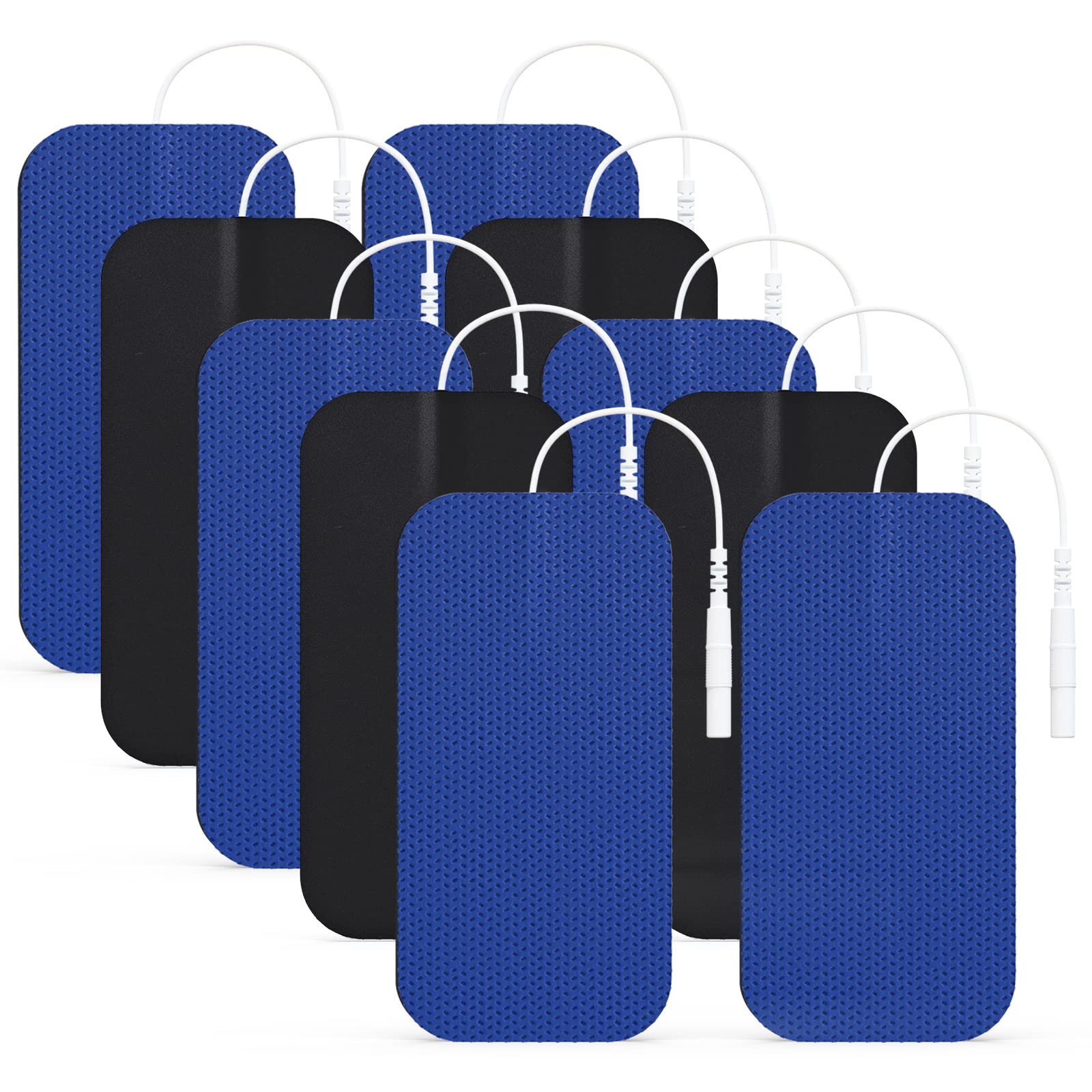 AUVON TENS Unit Pads 2"X4" 10 Pcs, 3rd Gen Latex-Free Rectangular Replacement Pads Electrode Patches with Upgraded Self-Stick Performance for Electrotherapy (BIue)