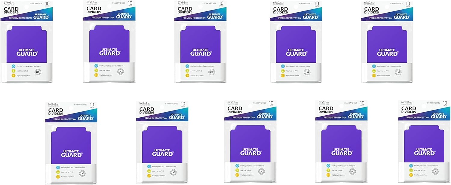 10 Packs Ultimate Guard Purple Card Dividers (10) Standard Size Display Case