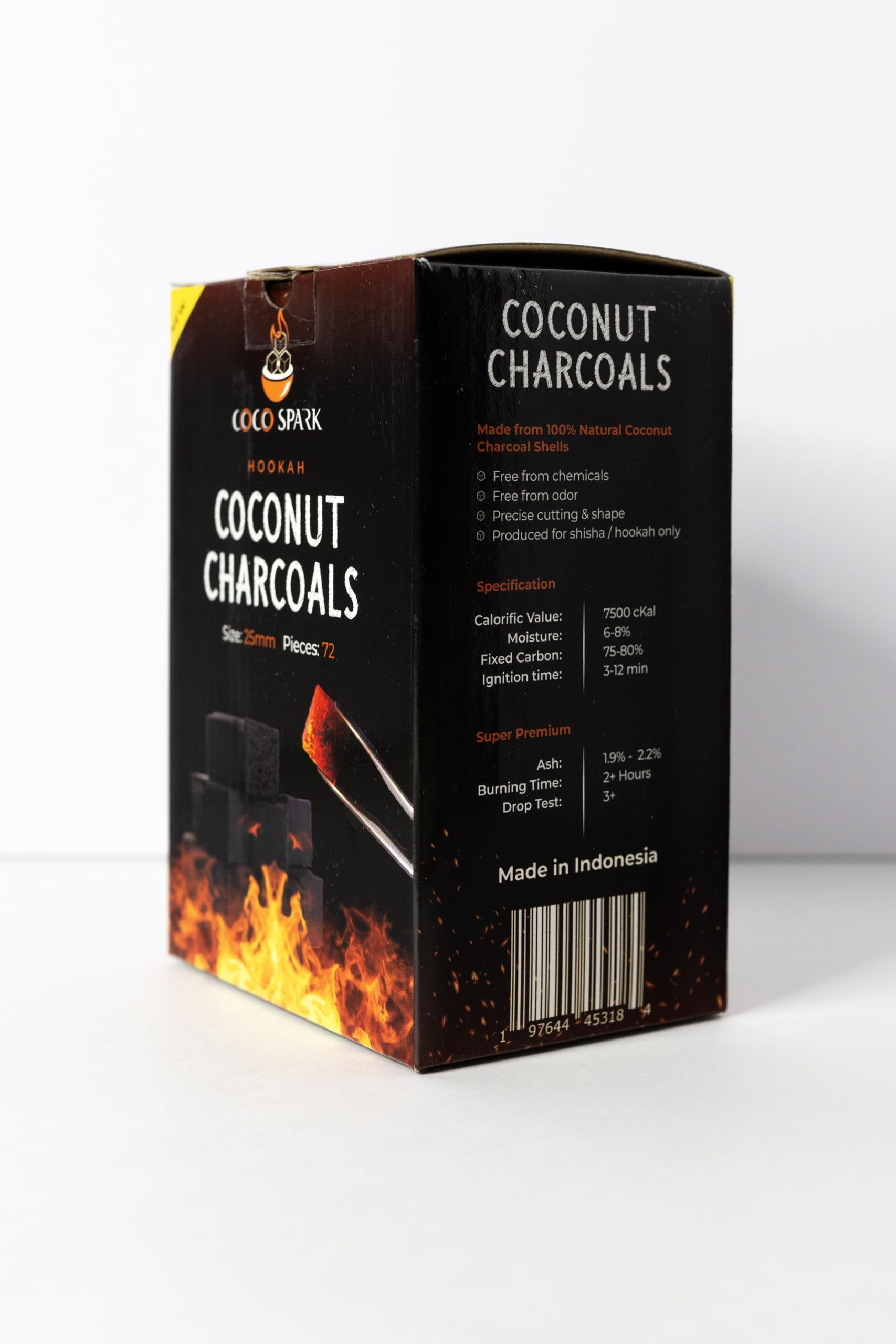 Amazon.com: Coconut Hookah Charcoals- 72 Pieces, 25mm Coconut