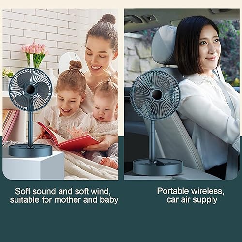 Miniatura 5 de Ventilador de escritorio, ventilador de escritorio retráctil de gran angular para dormitorio al aire libre