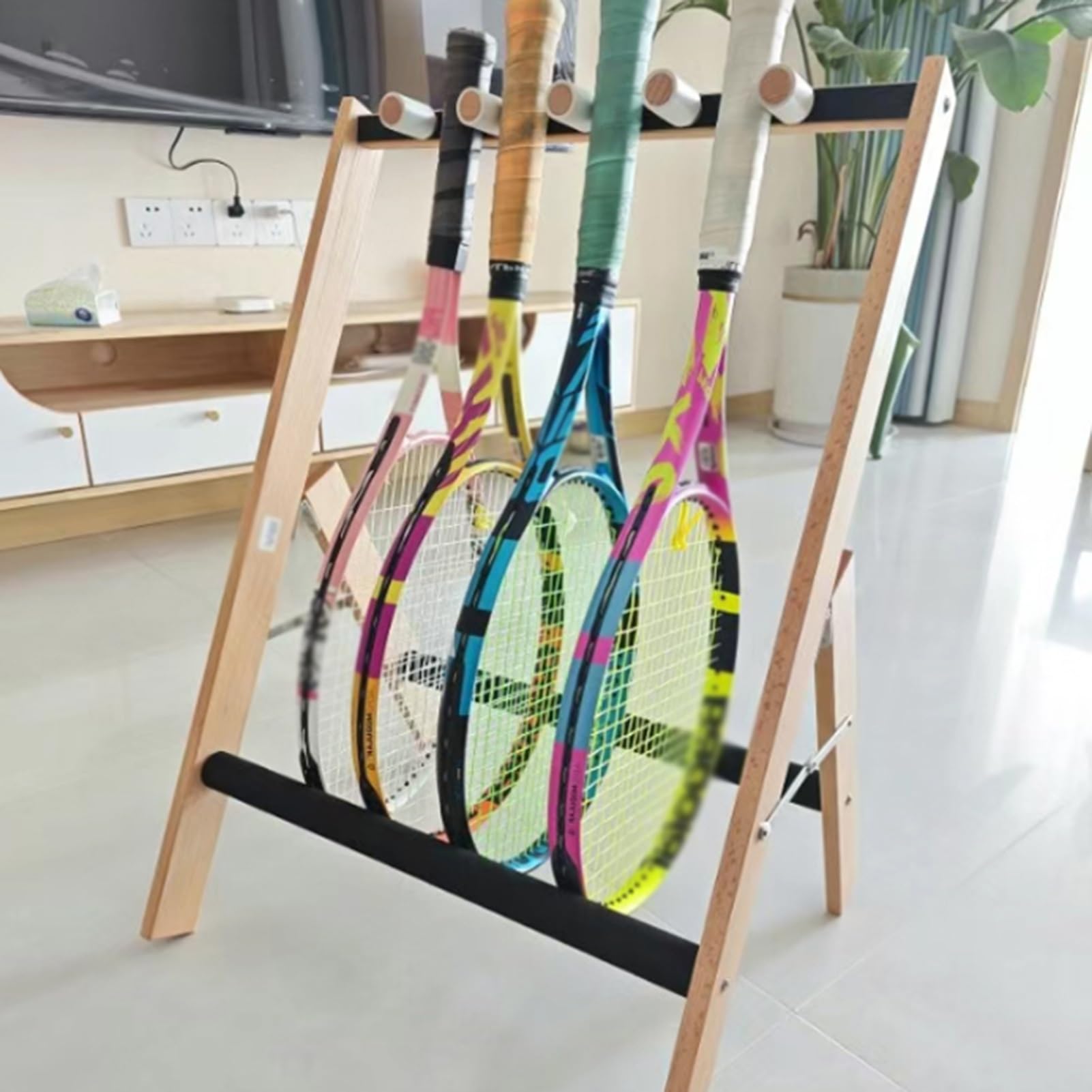 Supporto For Racchetta Da Tennis Durevole E Riponibile | Portaoggetti for racchette da badminton, ideale for l'organizzazione di palestra, scuola o garage