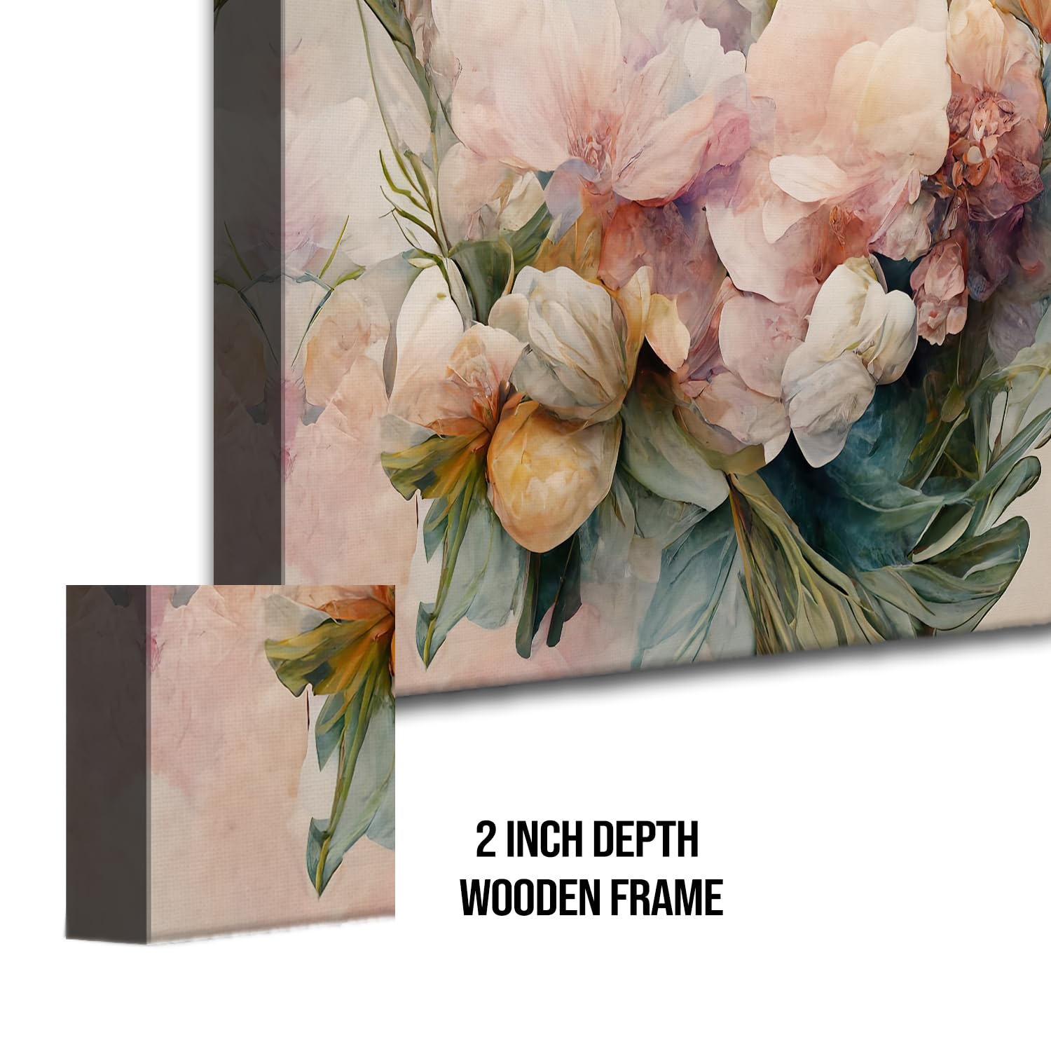 PAPER PLANE DESIGN Canvas Floral Wall Art: A Symphony of Nature's Elegance Wall Art Large Size Canvas Framed Paintings For Living Room Office,Caffe,Restaurant,Home Decor. (18 x 24 Inches, D) 1