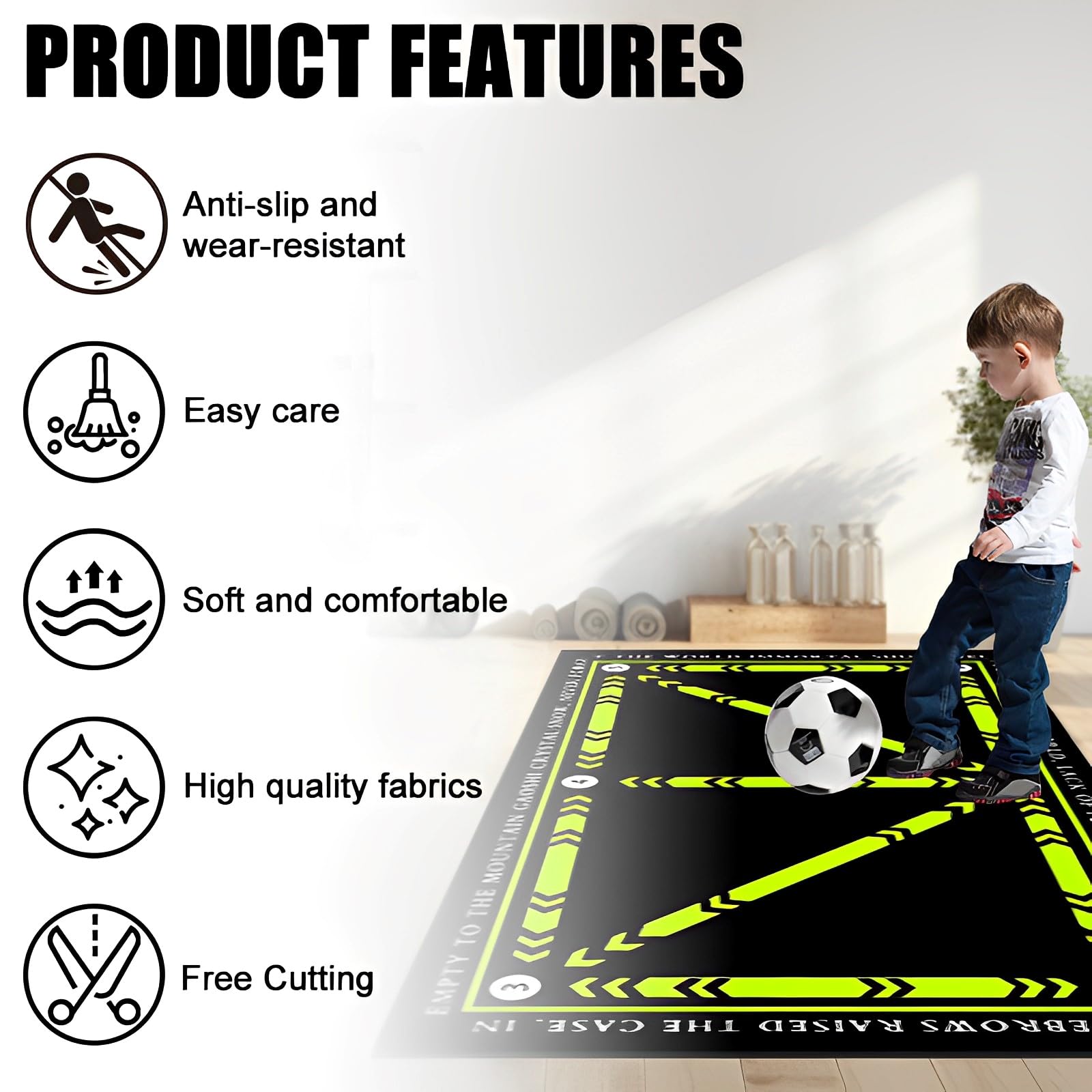 Tappetino Da Allenamento per Calcetto,60 X 90 Cm Tappetino Da Calcio,Blu Antiscivolo per Allenamento,Allenamento Calcio per Bambini/Adulti,Silenzioso,Regali per Gli Appassionati E Bambino Di Calcio