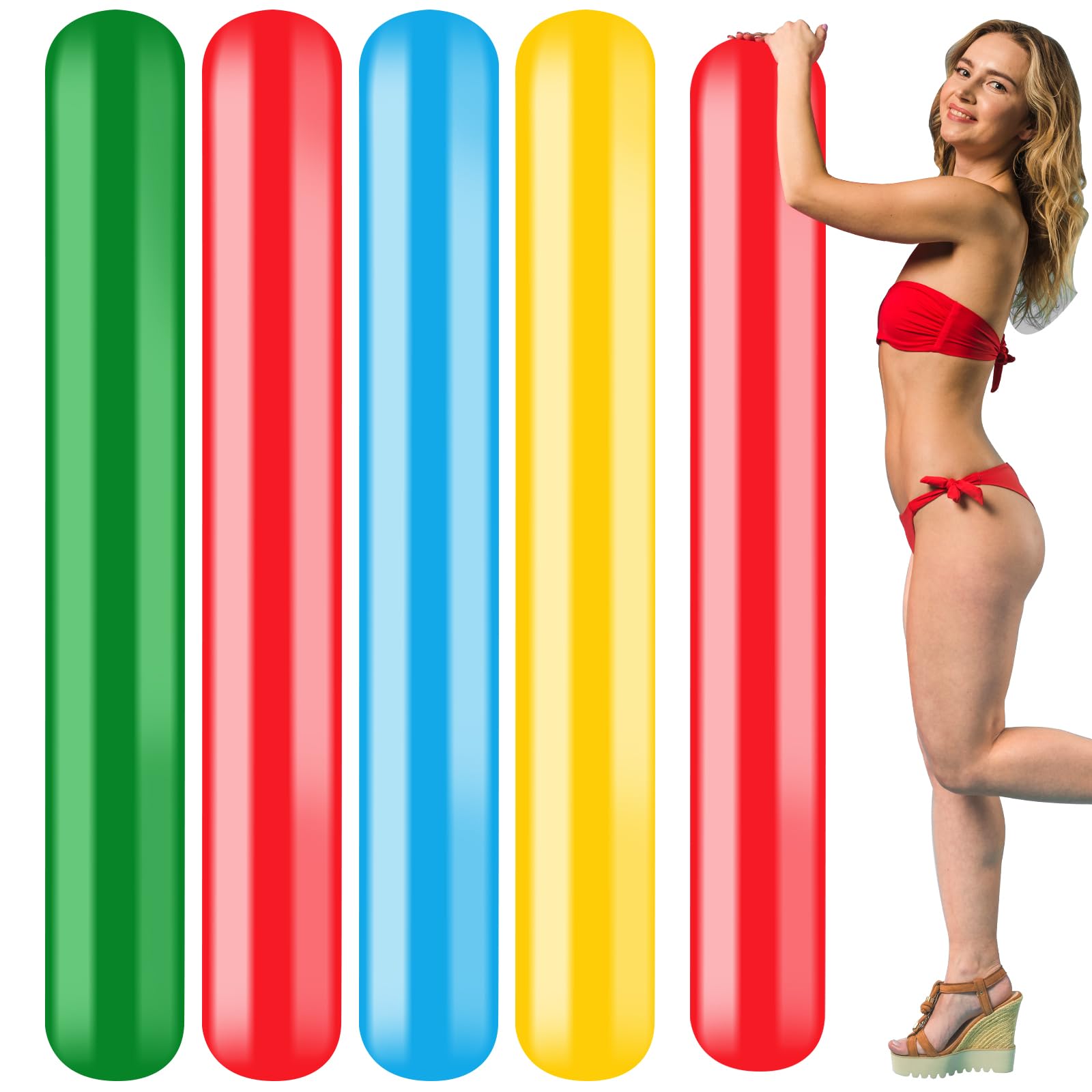 4 Stück Super Langer Schwimmnudel Poolnudel, 150cm Schwimmnudel Float Spielzeug, Aufblasbarer Nudelschwimmer, Schwimmstange Pool Für Kinder und Erwachsene Schwimmbad oder Aquasport