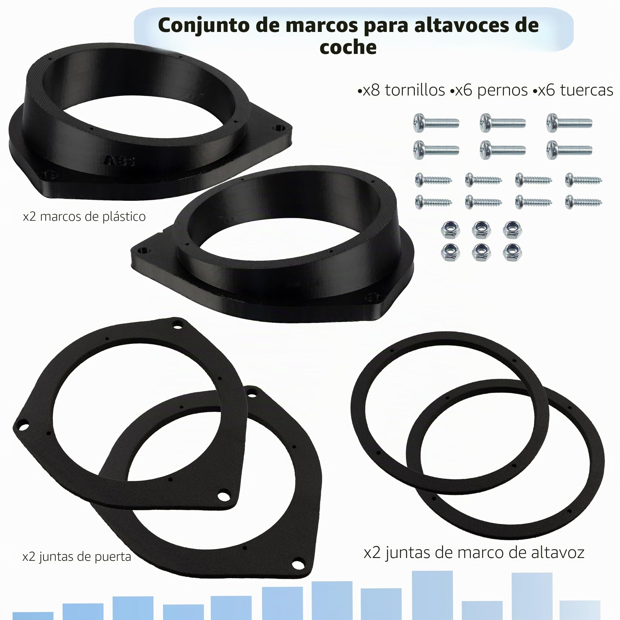 AERZETIX Kit de 2 adaptadores para Altavoces Ø100 mm Compatible con Opel Astra H Corsa D Zafira A et B Fiat Grande Punto(199) EVO Bravo II Fiorino Qubo Alfa Romeo Mito