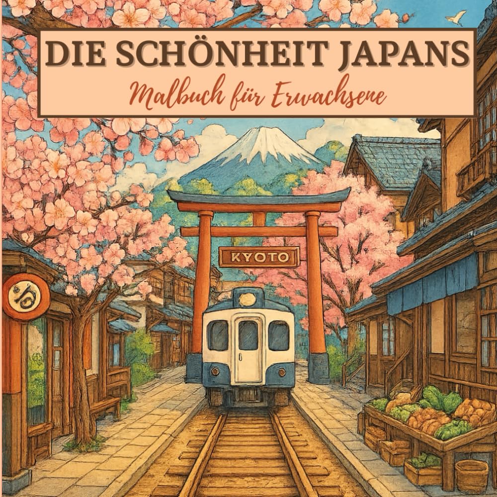 Die Schönheit Japans - Malbuch für Erwachsene: 25 detaillierte Japan-Illustrationen zum Ausmalen – für Entspannung, Achtsamkeit und kreativen Stressabbau