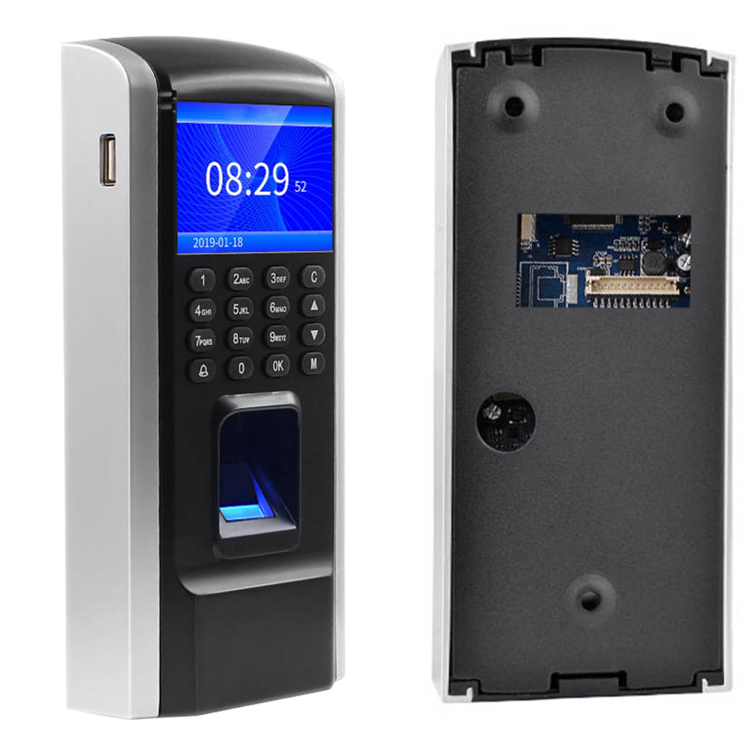 HDWR CTR12 Macchina per La Rilevazione Delle Presenze, Sistema Biometrico Avanzato di Impronte Digitali, Rilevatore Presenze Dipendenti, Password e Scheda RFID da 125 kHz