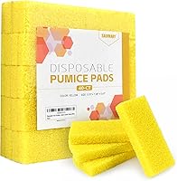 SALVMARY Disposable Foot Pumice Stones 40 Pack - Medium Coarse Yellow Pads for Callus Remover, Pedicure & Dead Skin Exfoliation