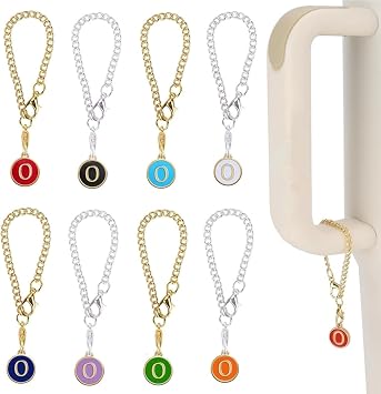 UHOUSE Letter Charm Accessories for Stanley Cup,8PCS Initial Name ID Personalized Handle Charm for Stanley Tumbler/Simple Tumbler