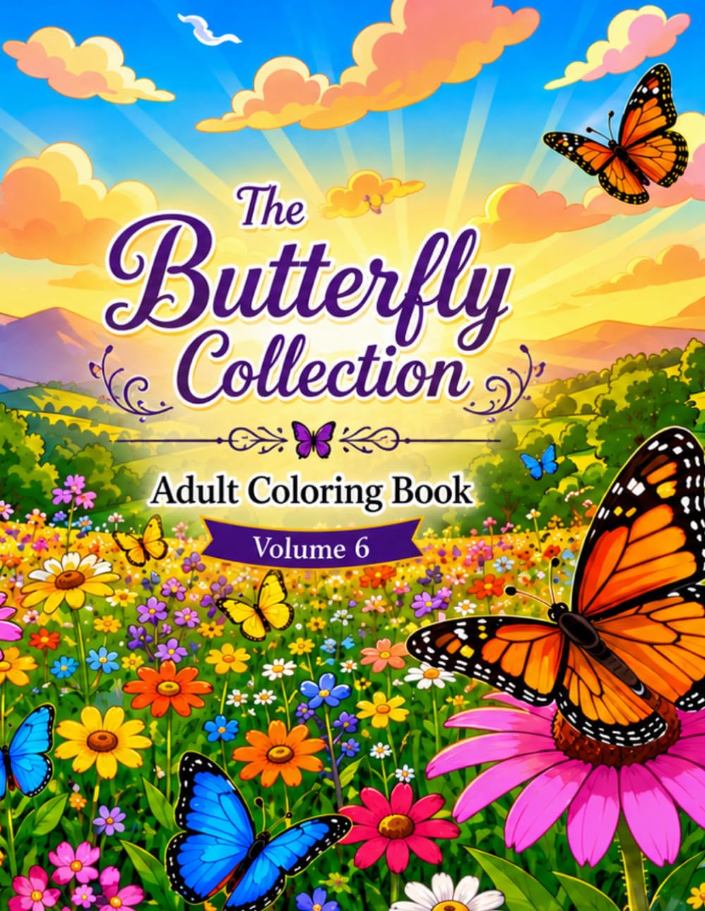 The Butterfly Collection: Adult Coloring Book Volume 6 (Healing vibes adult coloring books)