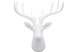 Modern Artistic White Faux Deer Head Wall Decor