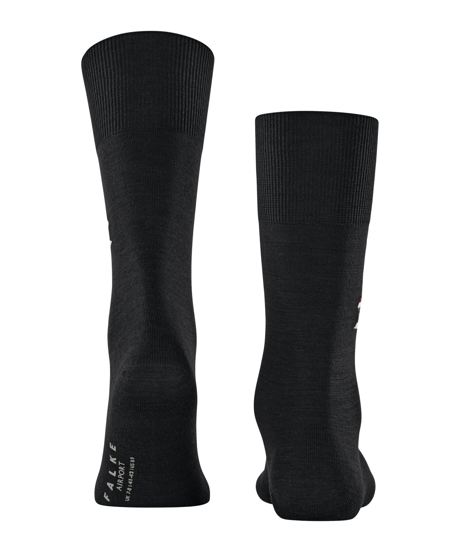 FALKE Herren Socken Airport M So Wolle Baumwolle einfarbig 1 Paar, Schwarz Black 3000 Santa Chimney, 43-44 – Ansicht 2