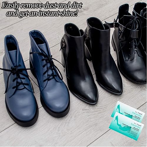 Miniatura 5 de LA Fresh Travel Lite - Toallitas de limpieza prehumedecidas para zapatos, paquete de 50 toallitas de limpieza envueltas individualmente, sin rayas,