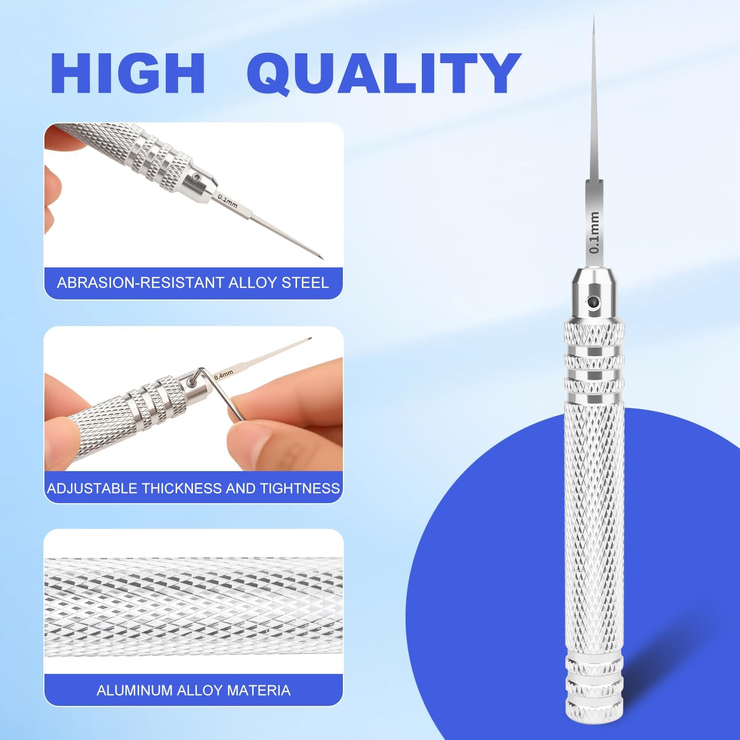 Prime Model Scriber Tool Kit 7 Blades (0.1/0.2/0.4/0.6/0.8/1.0/2.0mm) Chisel Tool for Gundam Resin Carving, Panel Lining & Scale Model Building.