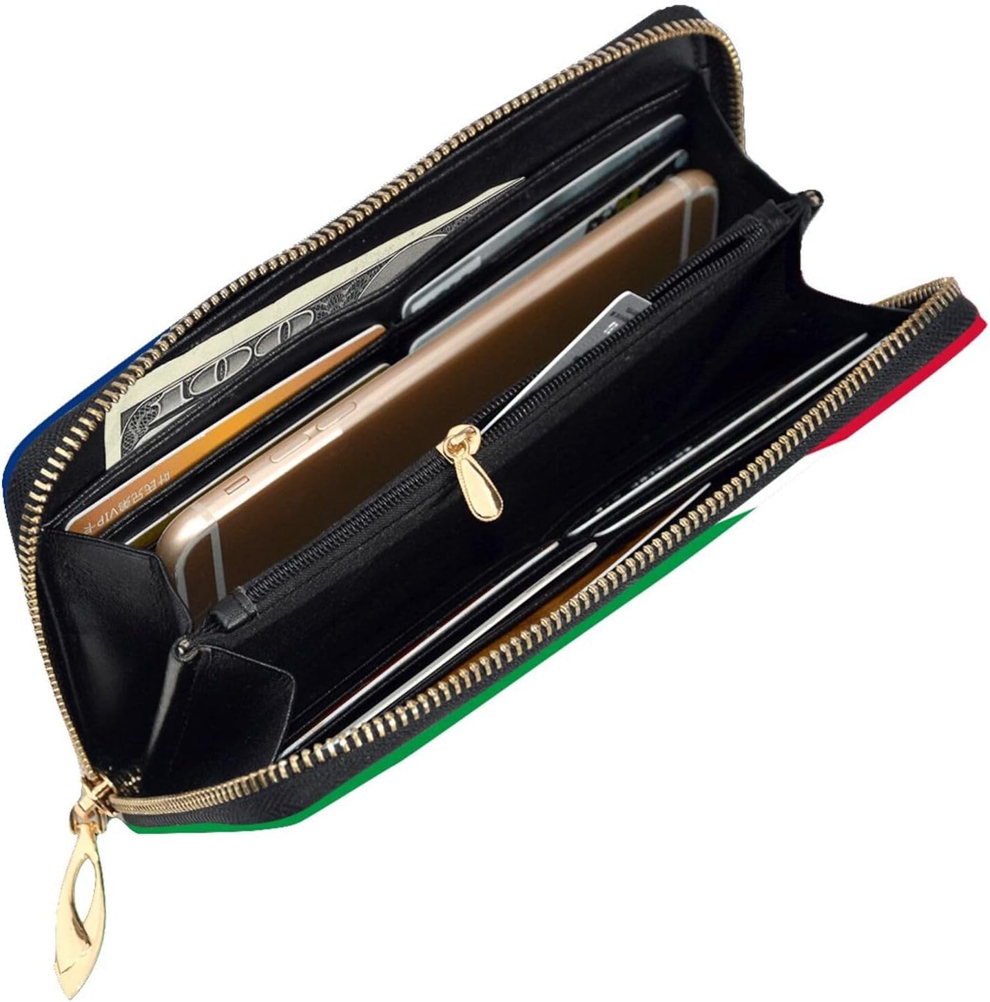 Flag of Namibia Women's wallet, clutch wallet, with zipper, large capacity.