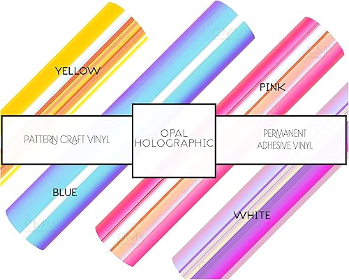 Miniatura 4 de Vinilo adhesivo ópalo que cambia de color, holográfico, reflectante, permanente para manualidades, 12 x 12 (rosa, 6)