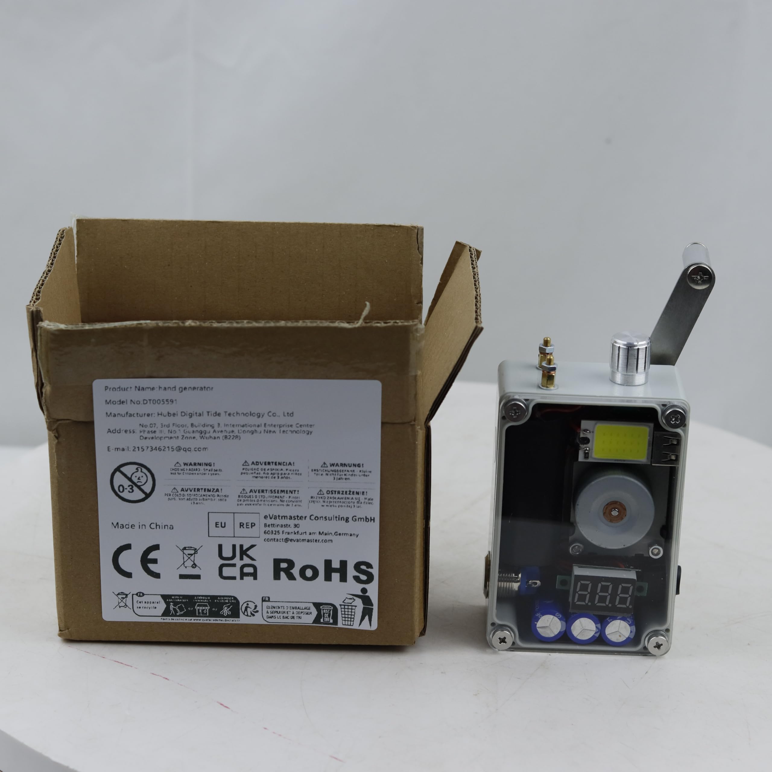 Generador de mano, carga USB, equipo portátil de camping, herramienta de emergencia al aire libre manivela durante 2 minutos, puede encenderse 40-50 veces