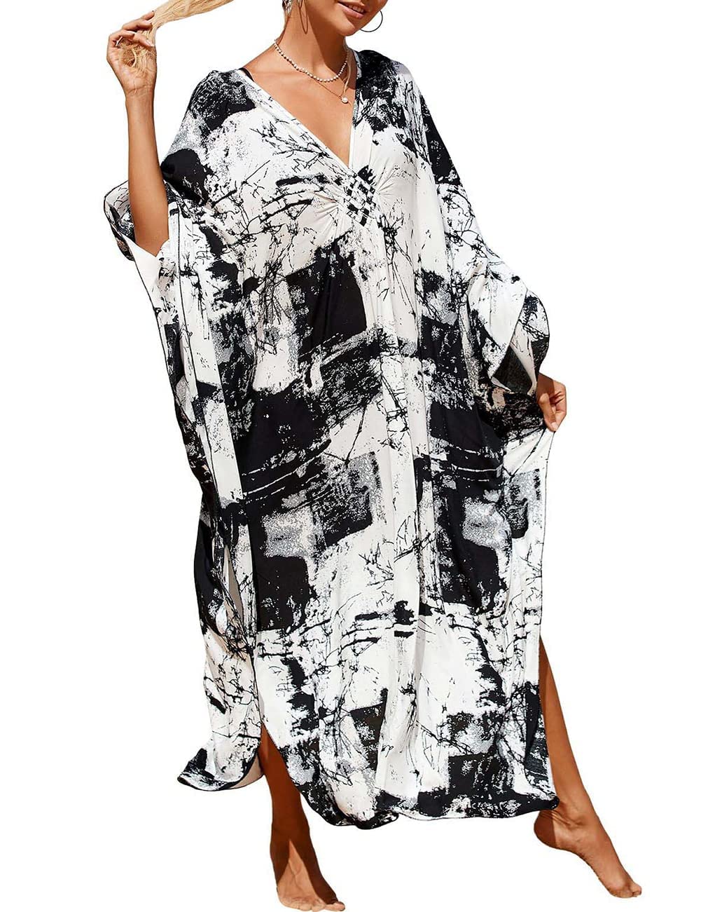 KASTWAVEMaxi Bohemian Dress, Kimono, Beach Coverup