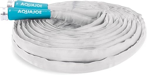Miniatura 1 de Aqua Joe AJFJH50-58-RV - Manguera de agua para autocaravana con chaqueta flexible de fibra de grado marino, 50 pies, herramienta de riego