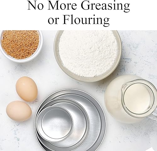 Miniatura 5 de Aunt Shannon's Kitchen Moldes redondos altos para tartas – Juego de moldes para pasteles de 4 pulgadas, 6 pulgadas y 8 pulgadas para pasteles de 3