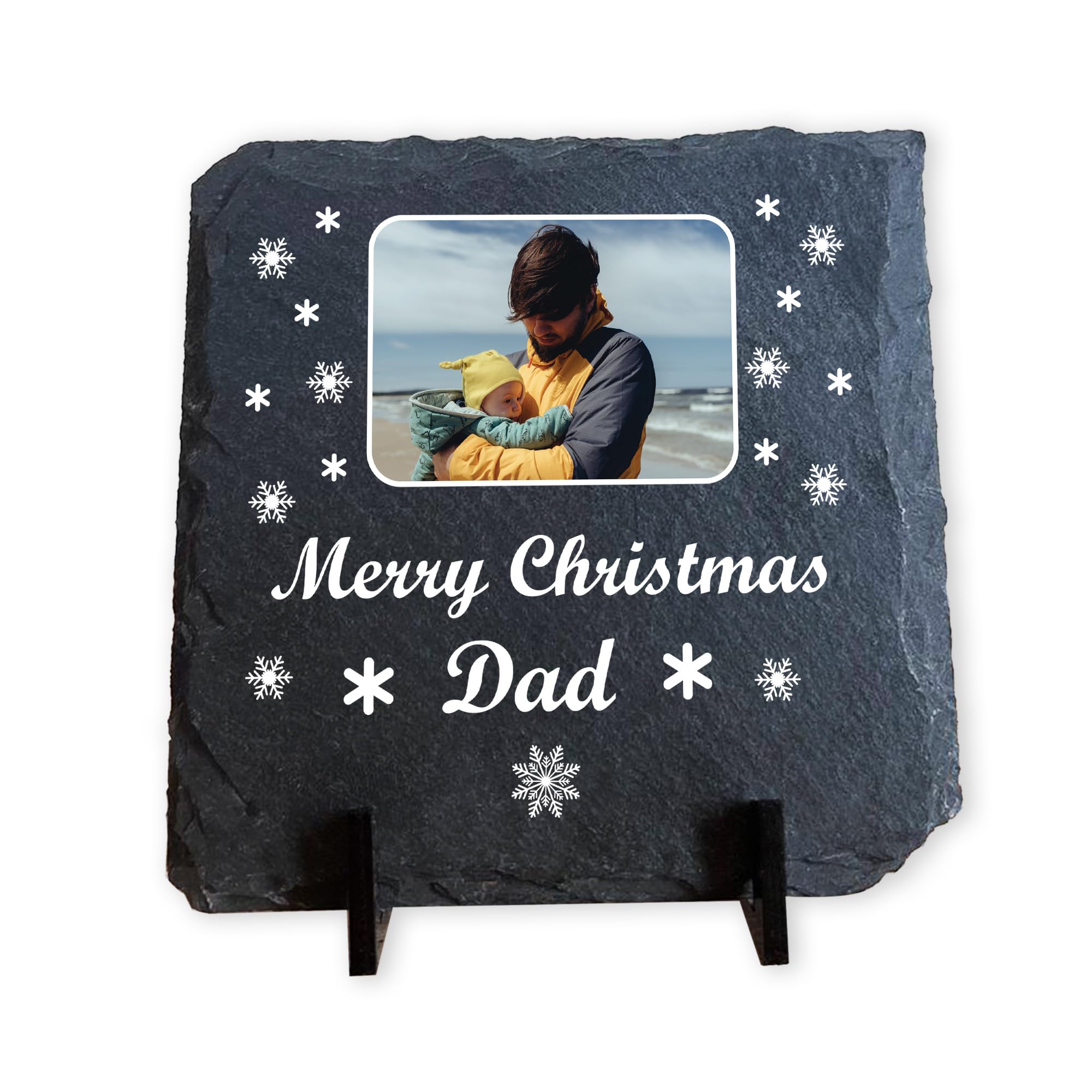 Red Ocean Personalised Dad Christmas Slate Photo Plaque For Dad, Present For Chirstmas, Personalised Christmas, From Daughter Son, Photo Plaque