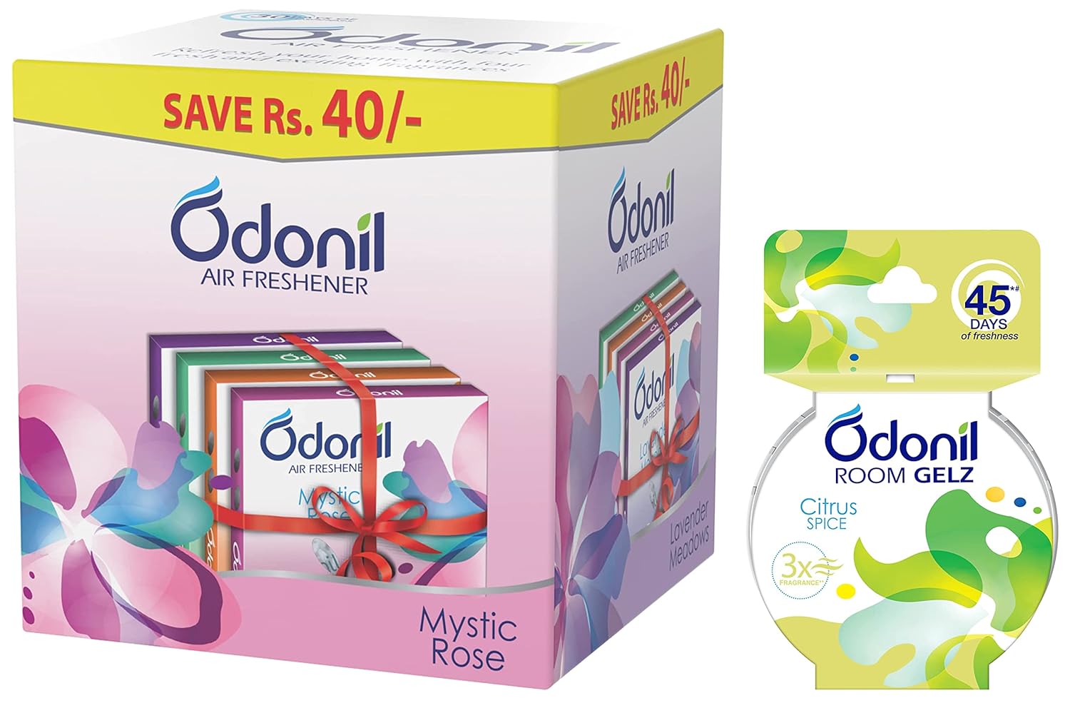 Odonil Bathroom Air Freshener Blocks Mixed Fragrances - 48g (Pack of 4 ...