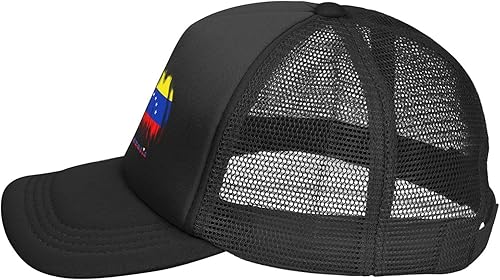 Miniatura 3 de Gorra de béisbol de malla para papá, gorra de camionero ajustable, unisex, color negro