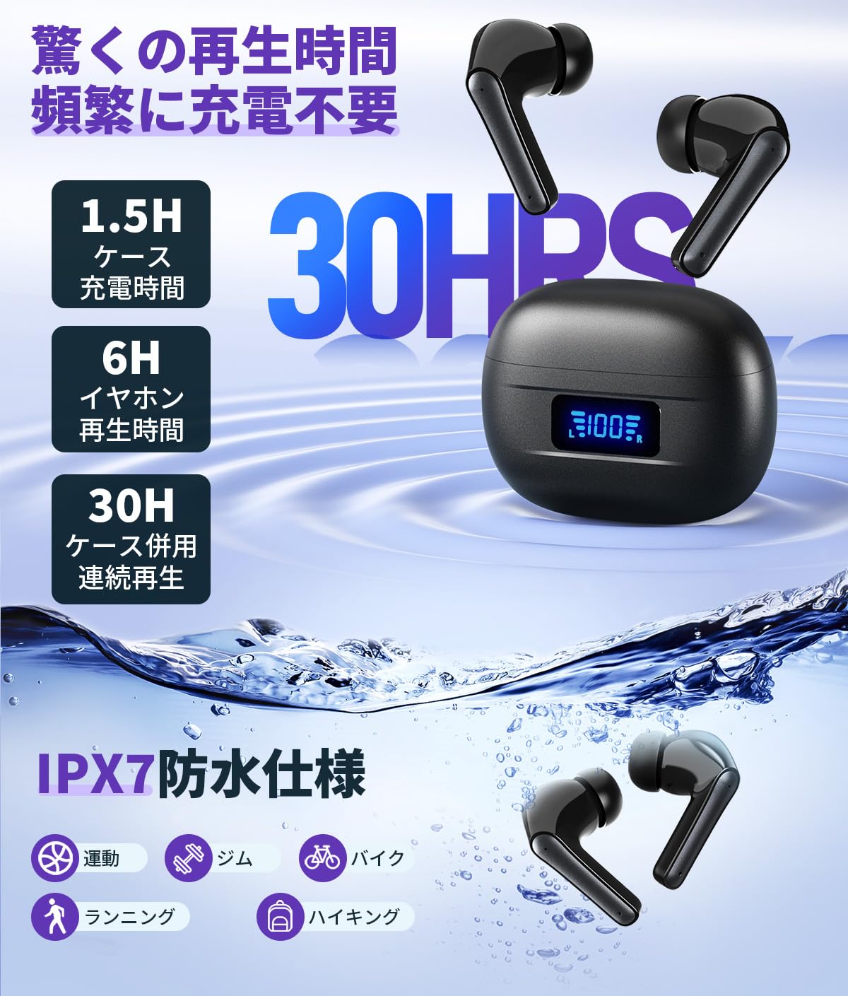 Amazon.co.jp: 【2023瞬時接続 Bluetooth5.3 】bluetooth イヤホン