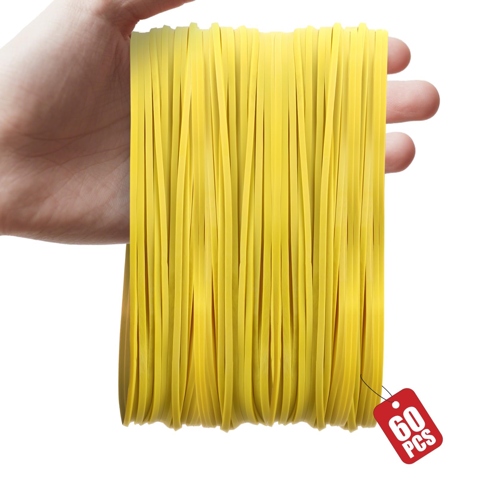 XRXYMQ 60 Pcs Large Elastic Rubber Bands 180 x 3 mm Yellow