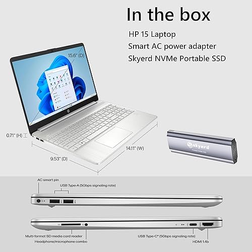 Miniatura 4 de HP Computadora portátil, pantalla FHD de 15.6", procesador Intel Core i3-1215U, 32 GB de RAM, SSD de 1 TB, HDMI, cámara web, Wi-Fi, Bluetooth,