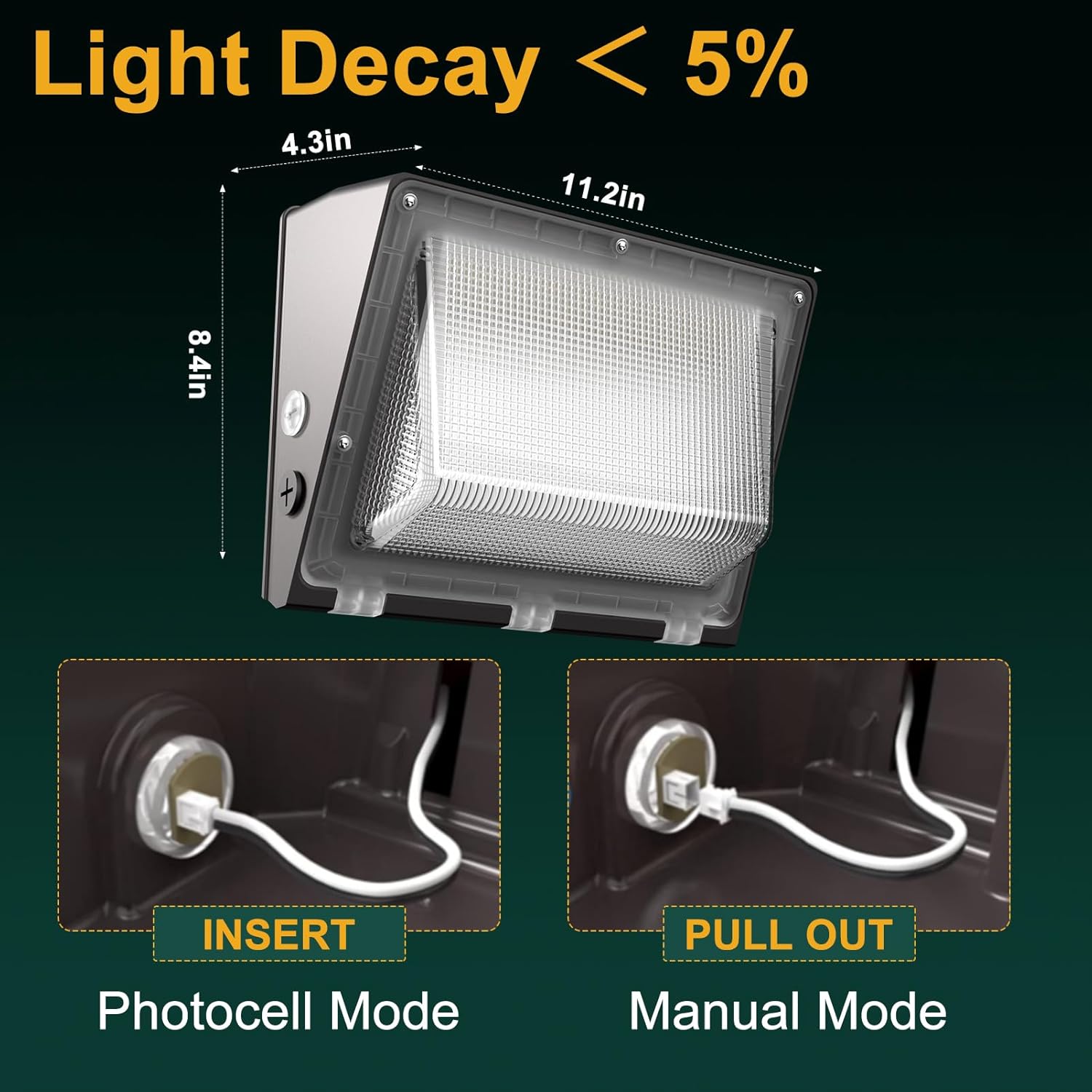 2Pack 150W(164x1W LED) LED Wall Pack Lights, 100-277v Dusk to Dawn with Photocell, 22500LM 5000K Daylight IP65 Waterproof Wall Mount Outdoor Security Lighting Fixtures, Energy Saving-Brown