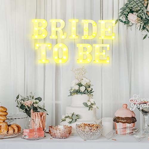 Miniatura 4 de Juego de 9 luces LED para letreros de novia, para compromiso, boda, despedida de soltera, accesorios de decoración de fiesta de despedida de soltera