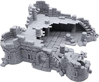 Ruined Town Stronghold Base by Makers Anvil, 3D Printed Tabletop RPG Scenery and Wargame Terrain 28mm Miniatures