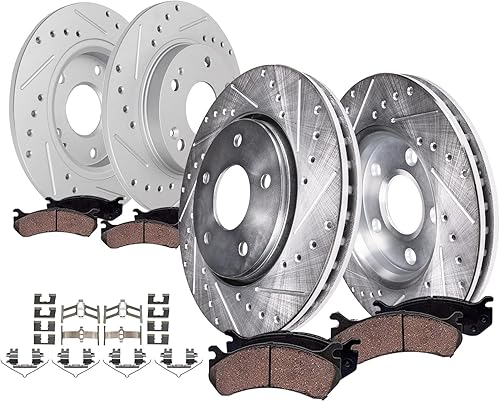 Miniatura 35 de Detroit Axle - Kit de Freno para Ford Focus 2000-2004, Pastillas de Freno Delanteras Cerámicas Traseras Semimetálicas 2001 2002 2003 Reemplazo