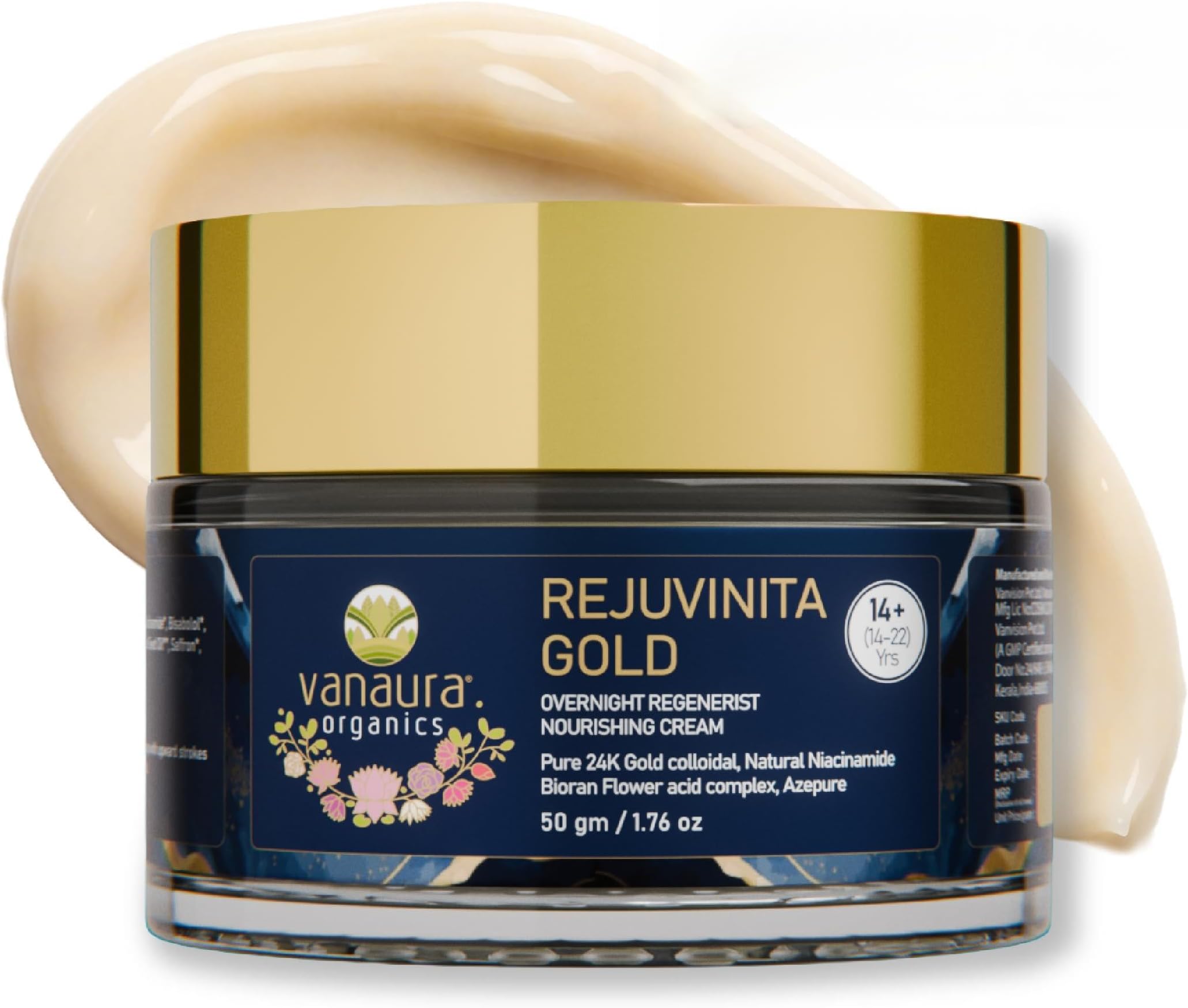 Rejuvinita Gold 14+| Overnight Cream for Glowing Skin| Night Cream for Women and Men |Acne breakouts & excess oil |Tanning & Dullness |for 14-22 Age groups