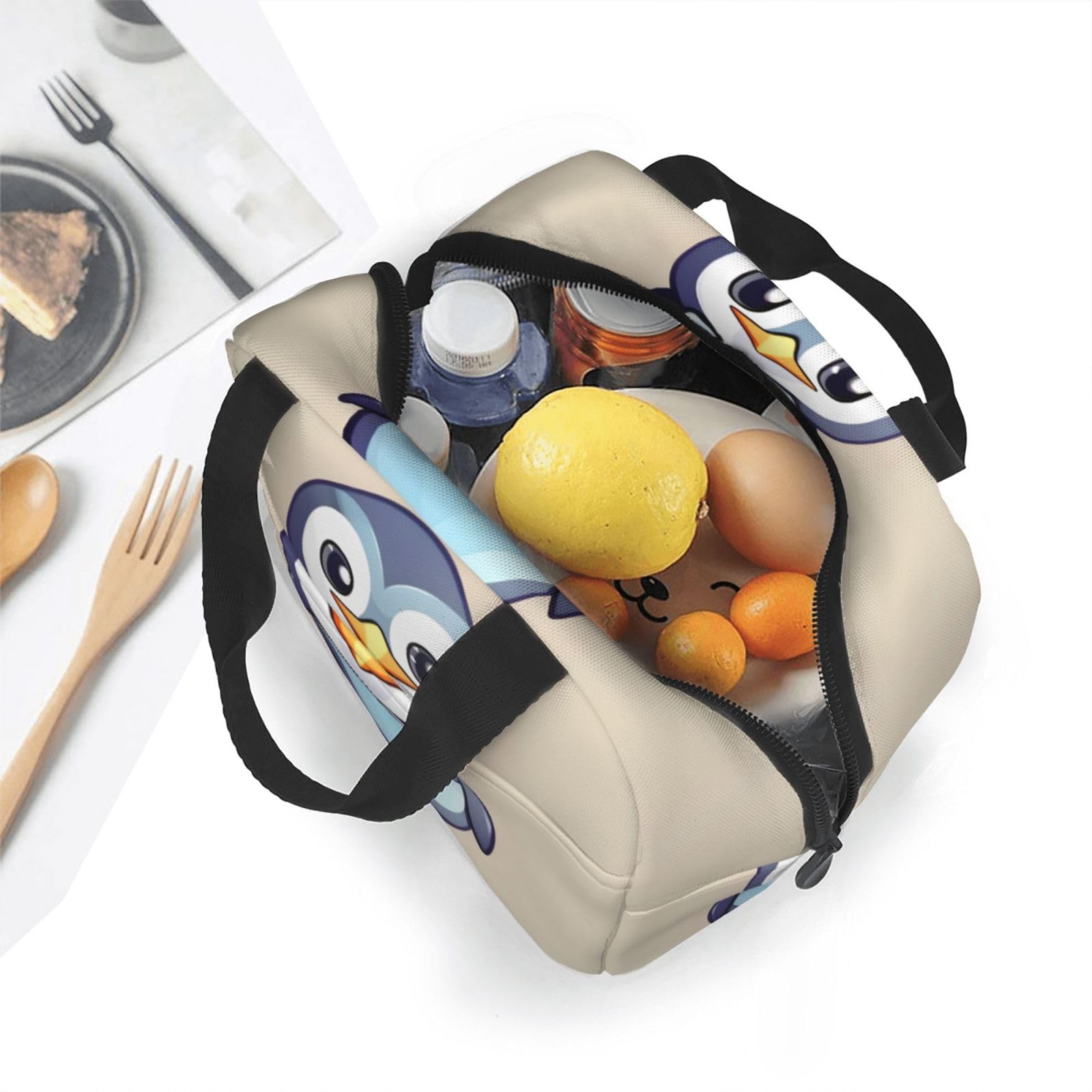 Borsa Termica Per Pranzo DOFFO Con Stampa Pinguini – 21x11x26 Cm – Isolata, Impermeabile, Portatile Per Ufficio E Picnic - 2