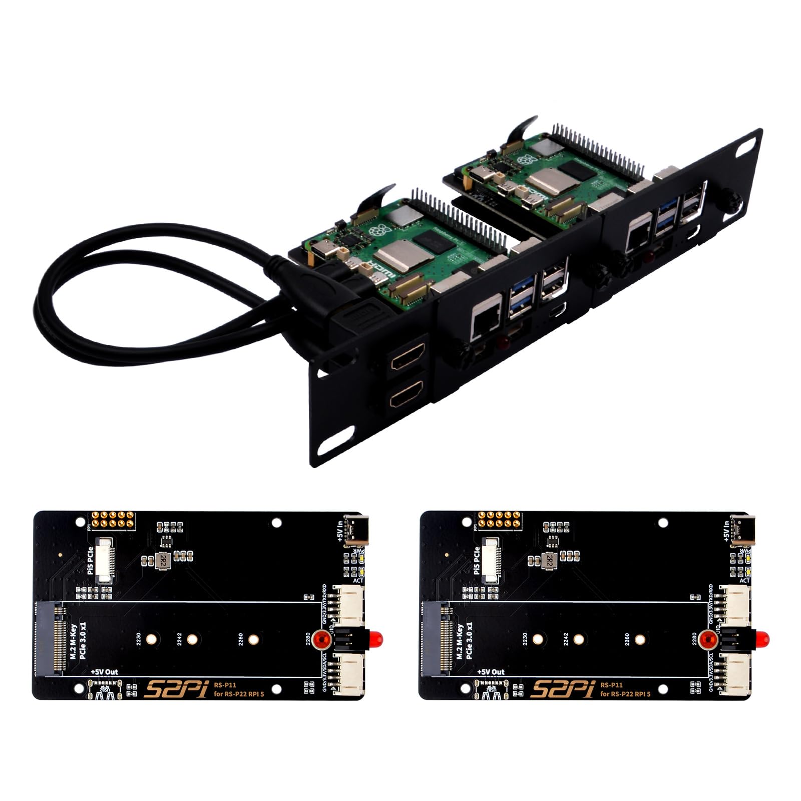 GeeekPi 10 Zoll 1U Rack-Halterung für Raspberry Pi 5 – Bild 4