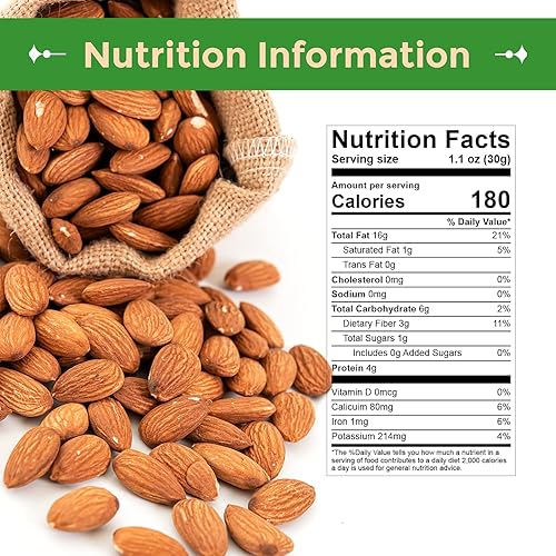 Miniatura 2 de Sincerely Nuts Almendras enteras tostadas sin sal sin cáscara - Bolsa de 1 libra - Increíblemente sabrosas - Selladas para frescura - Nutrientes