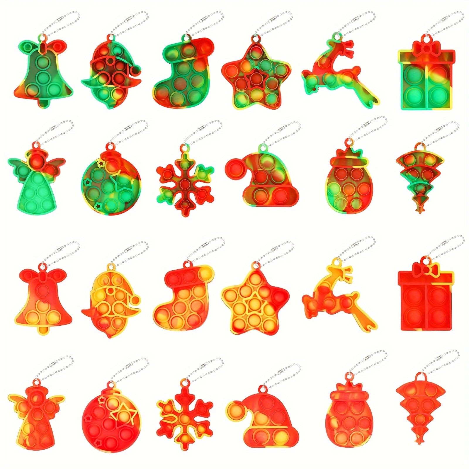 Amyang 24 Pack Christmas Mini Pop Fidget Toy Pack for Kids Girls Boys Toddlers Christmas Stocking Stuffers Party Favors Gifts Stress Relief