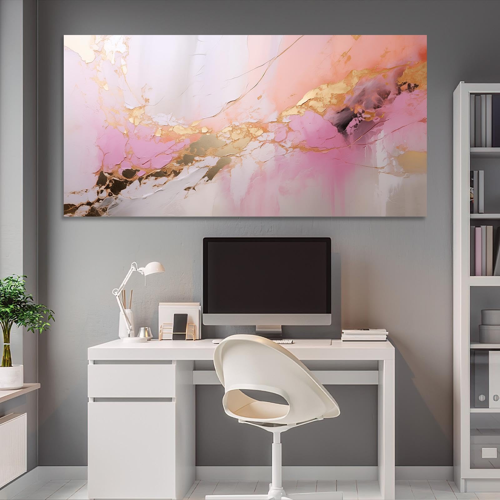 Original abstrait feuille d'or peinture sur toile grande peinture