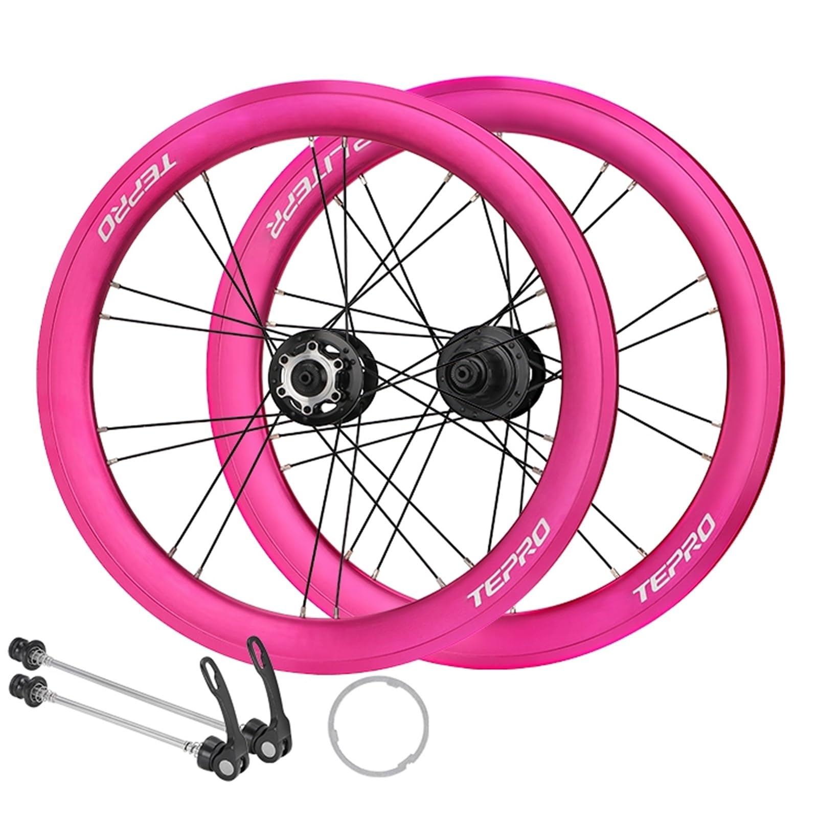 Składany zestaw kołowy do rowerów 20'' 406/451 hamulec tarczowy BMX przednie tylne koła Quick Release 100/135 mm wysokość felgi ze stopu aluminium 40 mm 7/8/9/10/11 prędkości kaseta