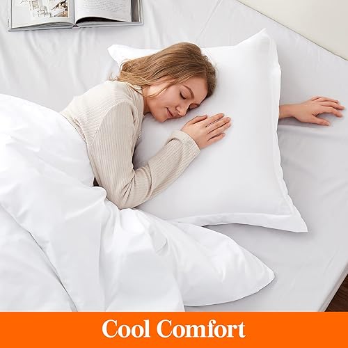 Miniatura 3 de Lifewit Juego de funda de edredón tamaño Queen, color blanco, ultra suave, transpirable, juego de ropa de cama de 3 piezas con cierre de cremallera