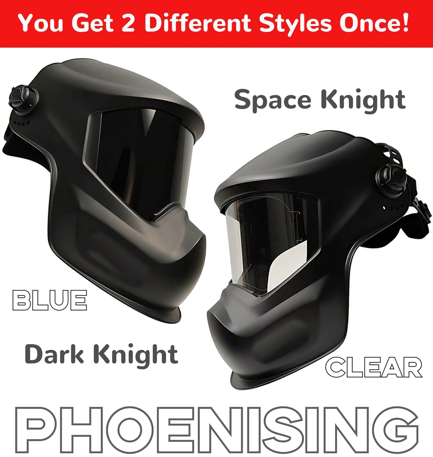PHOENISING THE FORCE Safety Face Shield Upgraded Headgear Tint Visor Clear & Anti-Fog Lens Impact Protection for Grinding