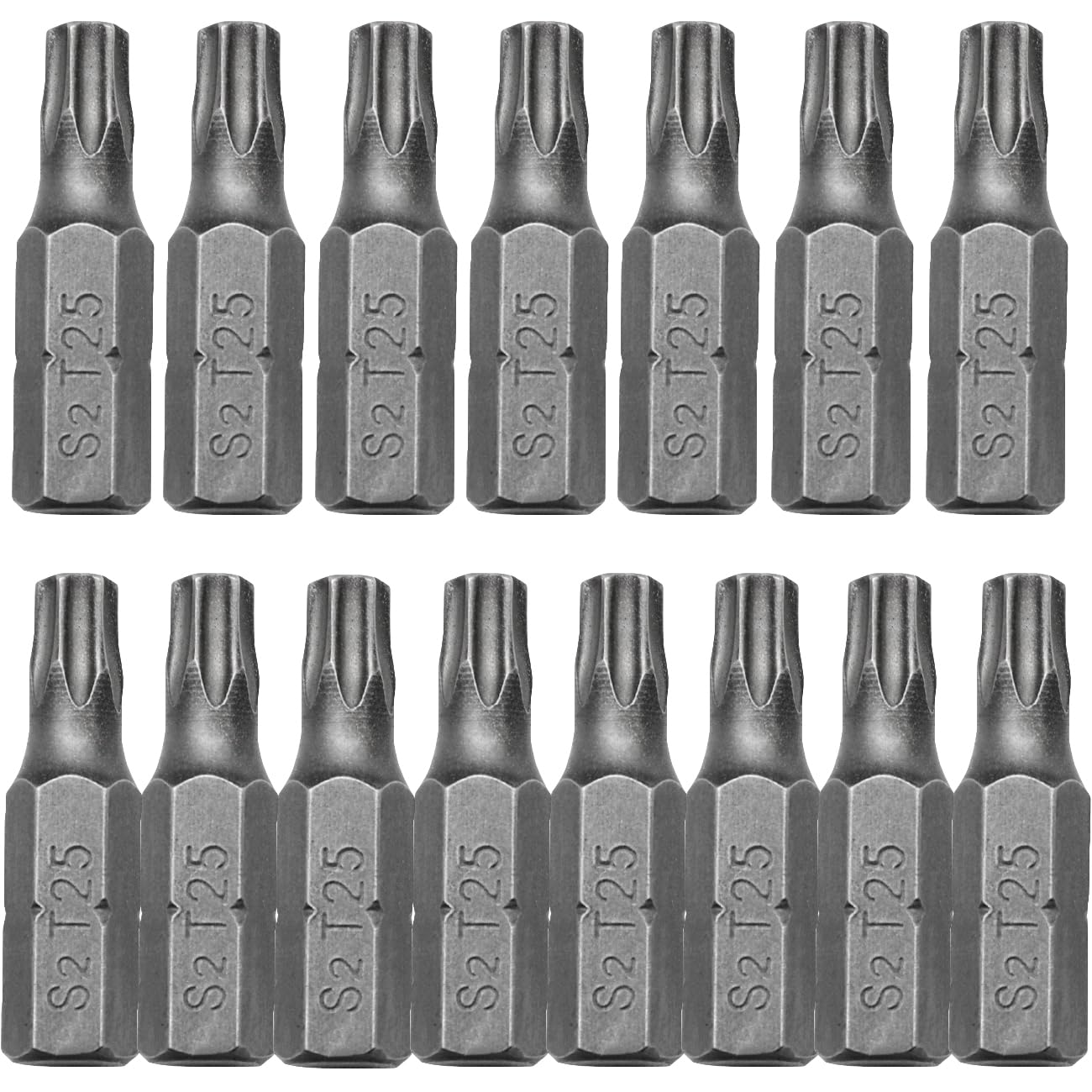 TorSor 15 Pack T25 Screwdriver Bit Set 1/4 Inch Hex Shank 1'' S2 Steel T25 Torx Bits Head Inserts for Security Torx Screwdriver Bit Set Ratcheting