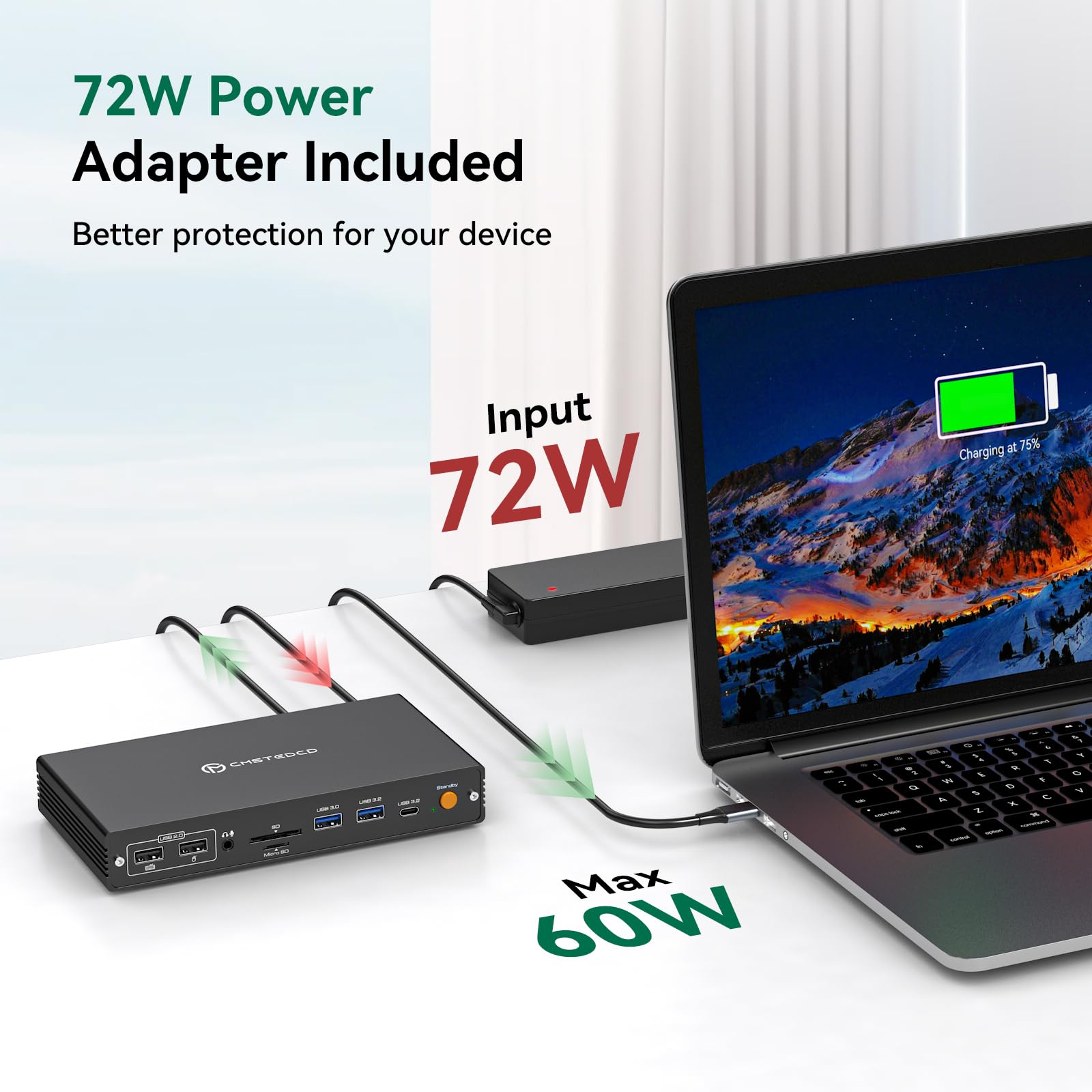 USB C Docking Station 4 Monitore für MacBook Air/Pro 4K@60Hz Erweiterungsanzeige mit DisplayLink für M5 M4 M3 M2 M1 Laptops USBC Dockingstation 4 HDMI, PD 100W, USB 3.2