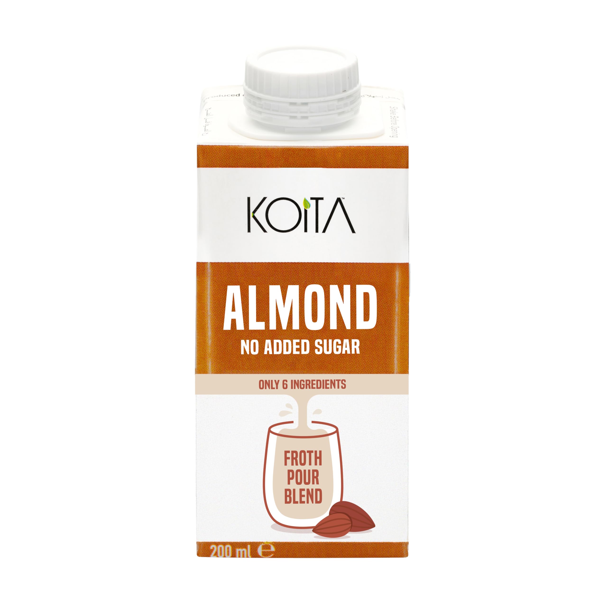 Organic Almond Milk (200ml) - Plant-Based, Vegan, Non GMO, Shelf Stable, Nut Milk, Made in Italy, EU Certified Organic